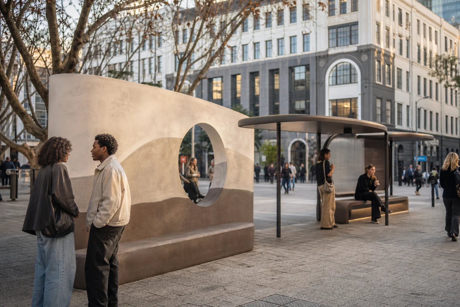 Experiential outdoor installation in a busy pedestrian square